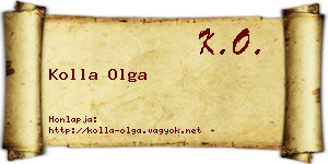 Kolla Olga névjegykártya